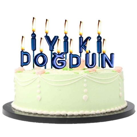 İYİKİ DOĞDUN MAVİ MUM  PK:12 KL:600
