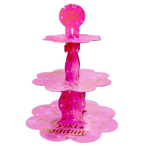 İYİKİ DOĞDUN PEMBE KEK STANDI