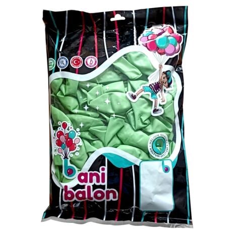 12 BANİ PASTEL BALON YEŞİL 100 LÜ