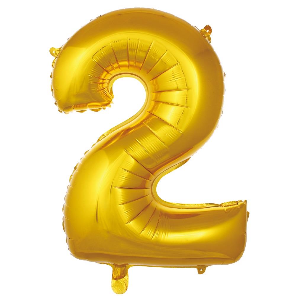 2- RAKAM 40 İNC GOLD RENK BALON 100 CM