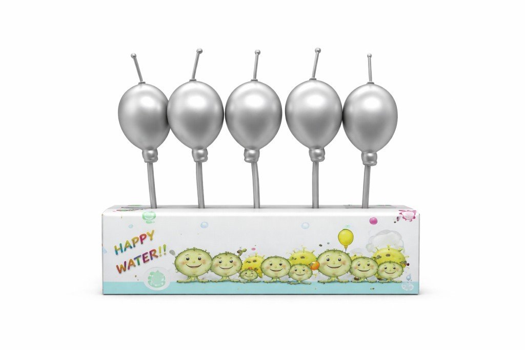 5Lİ CROM BALON GÜMÜŞ MUM PK:12