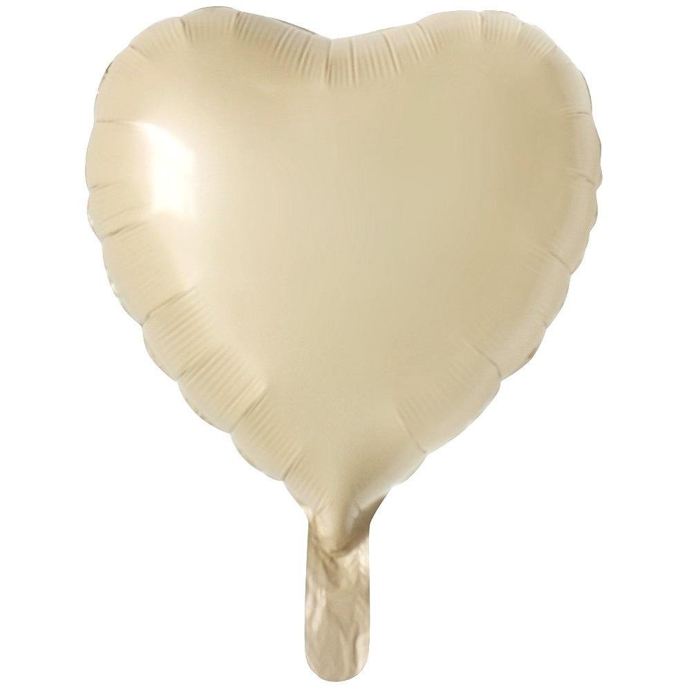 18 İNC KALP BEJ RENK FOLYO BALON