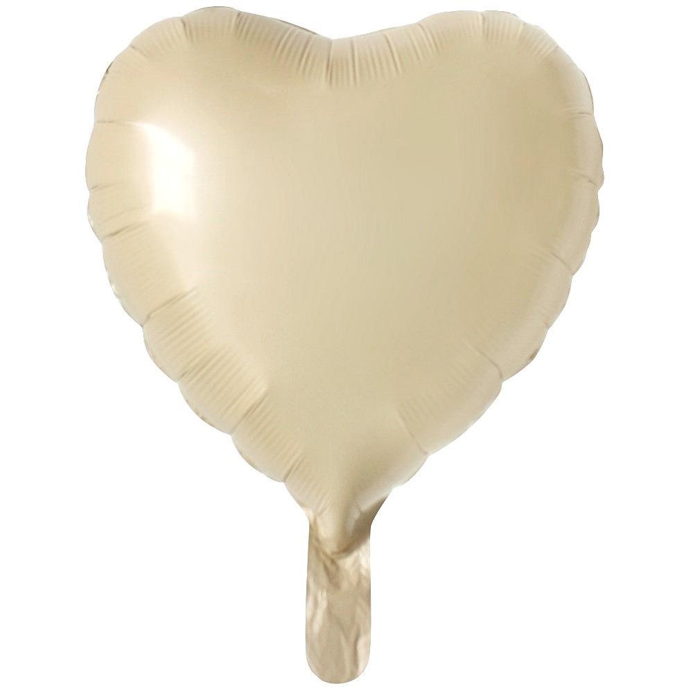 18 İNC KALP BEJ RENK FOLYO BALON