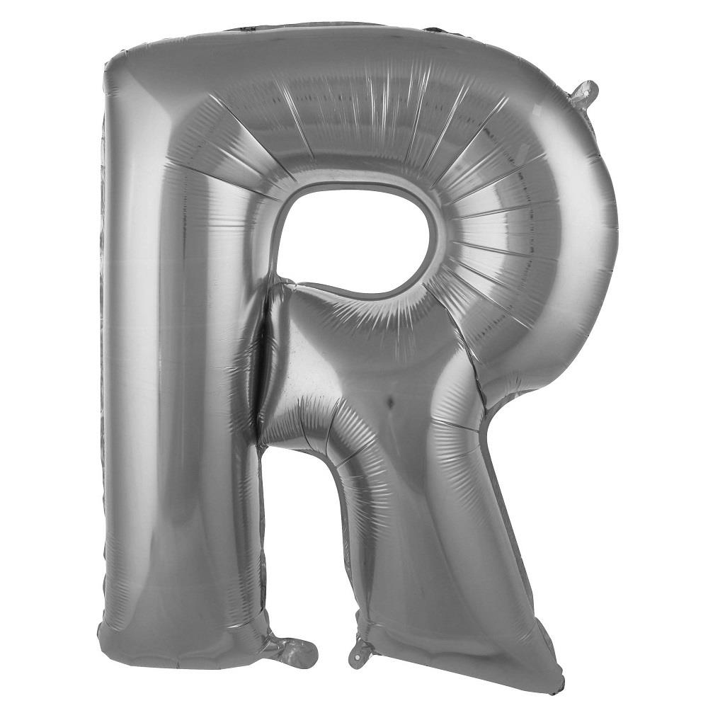 R- HARF 40 İNC GÜMÜŞ RENK BALON 100 CM