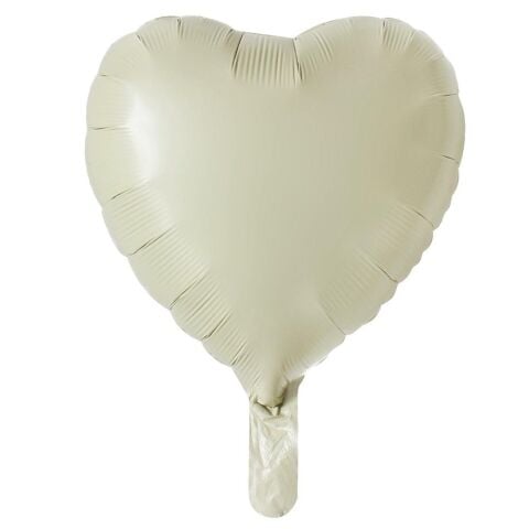 18 İNC KALP KREM RENK FOLYO BALON
