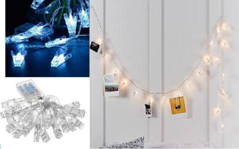 3 PİLLİ BEYAZ MANDAL LED 20 Lİ