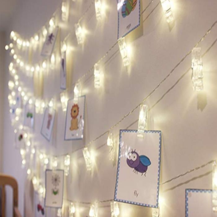 3 PİLLİ BEYAZ MANDAL LED 20 Lİ