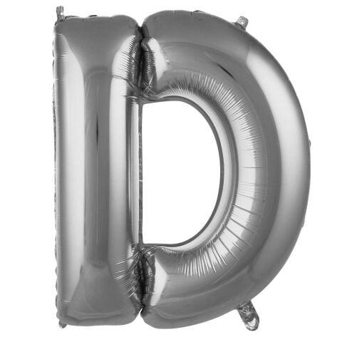D- HARF 40 İNC GÜMÜŞ RENK BALON 100 CM