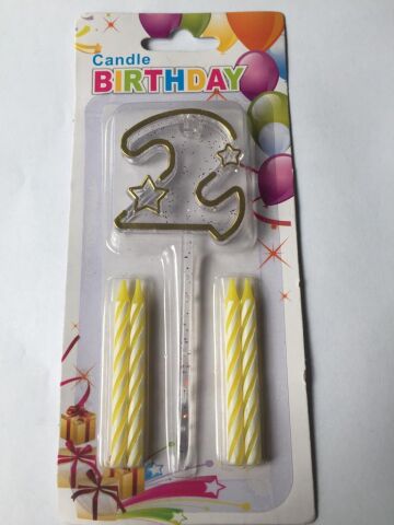 MİKA ŞEFFAF 2 RAKAM GOLD MUM 12CM PK:12 KL:600