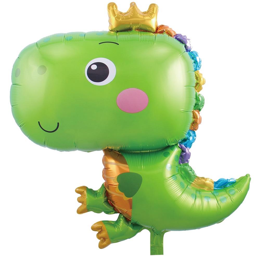 TAÇLI DİNAZOR YEŞİL FOLYO BALON 65*79