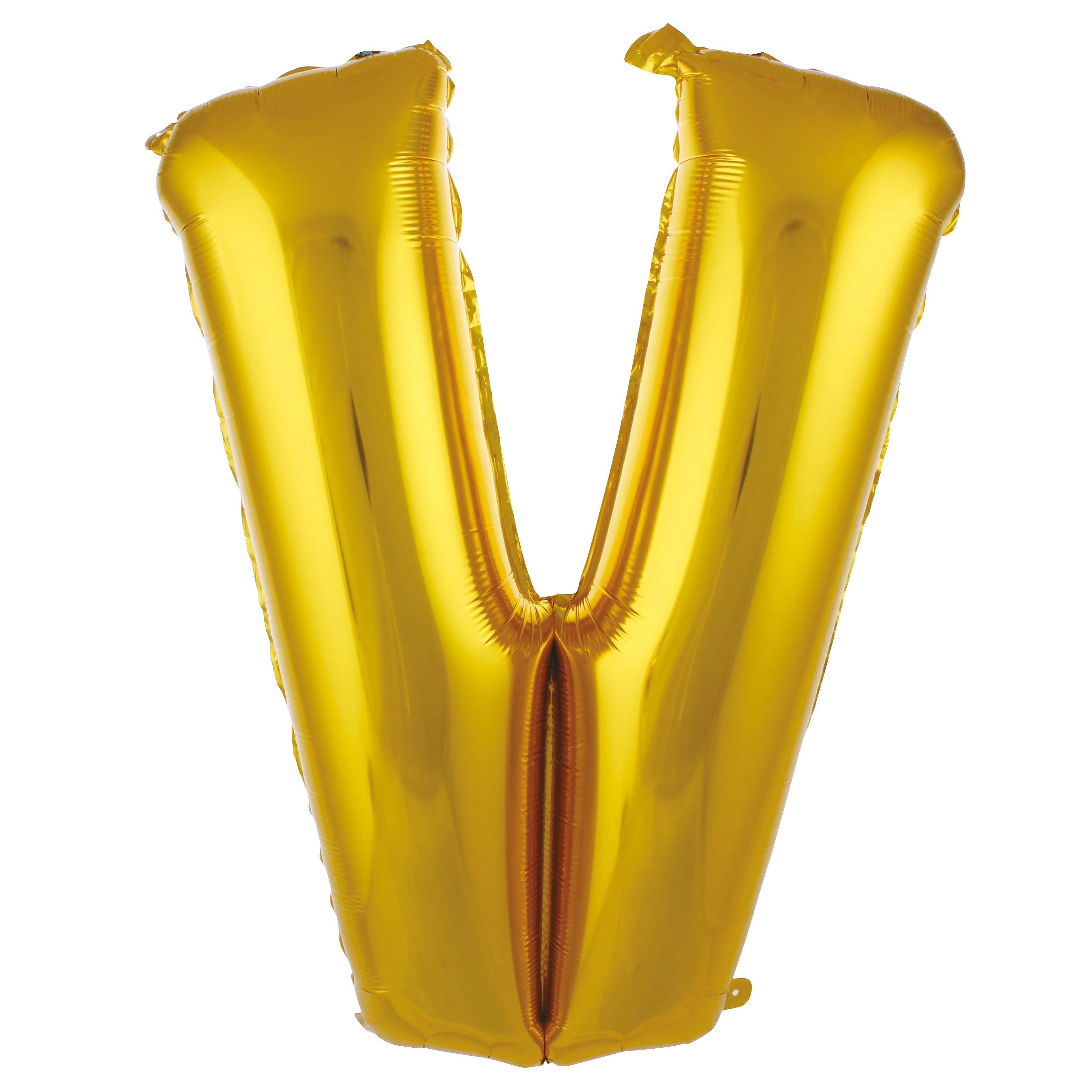 V- HARF 40 İNC GOLD RENK BALON 100 CM