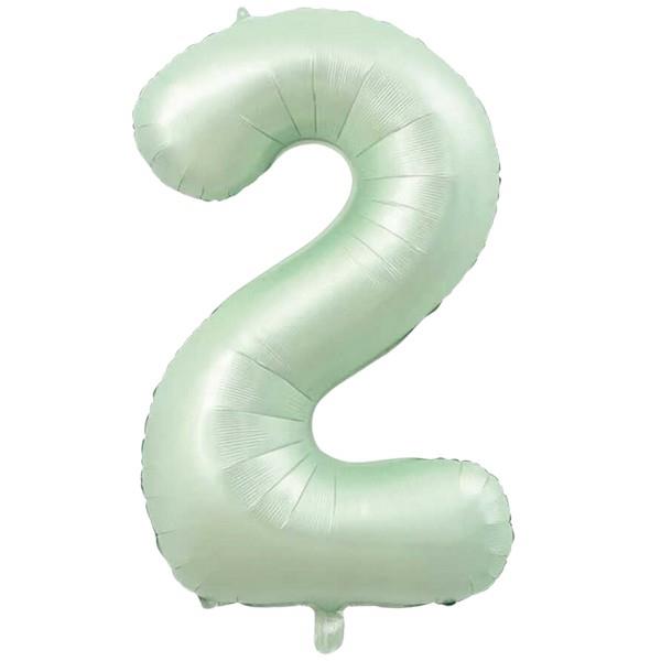 2- RAKAM 34 İNC RETRO YEŞİL RENK BALON 76 CM