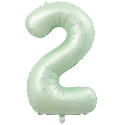 2- RAKAM 34 İNC RETRO YEŞİL RENK BALON 76 CM