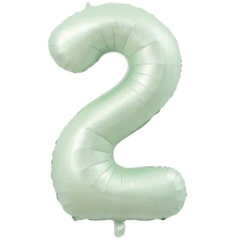 2- RAKAM 34 İNC RETRO YEŞİL RENK BALON 76 CM