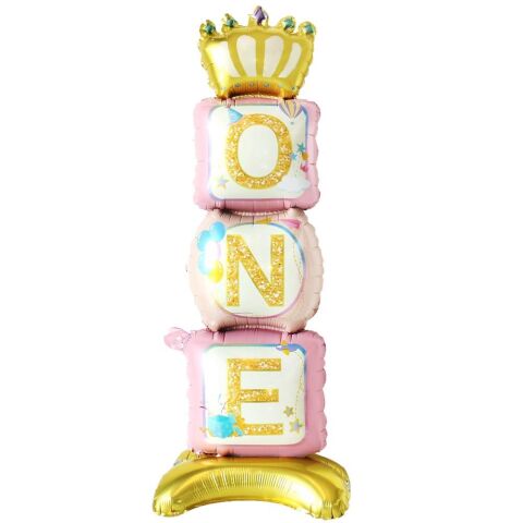 AYAKLI ONE PEMBE FOLYO BALON 34*108