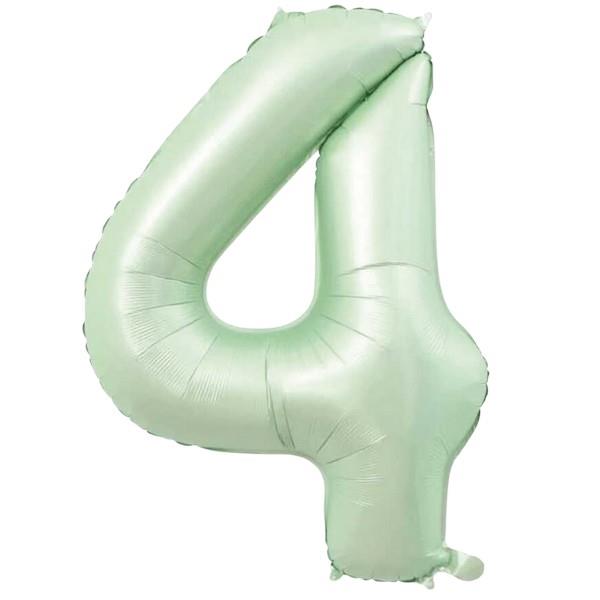 4- RAKAM 34 İNC RETRO YEŞİL RENK BALON 76 CM