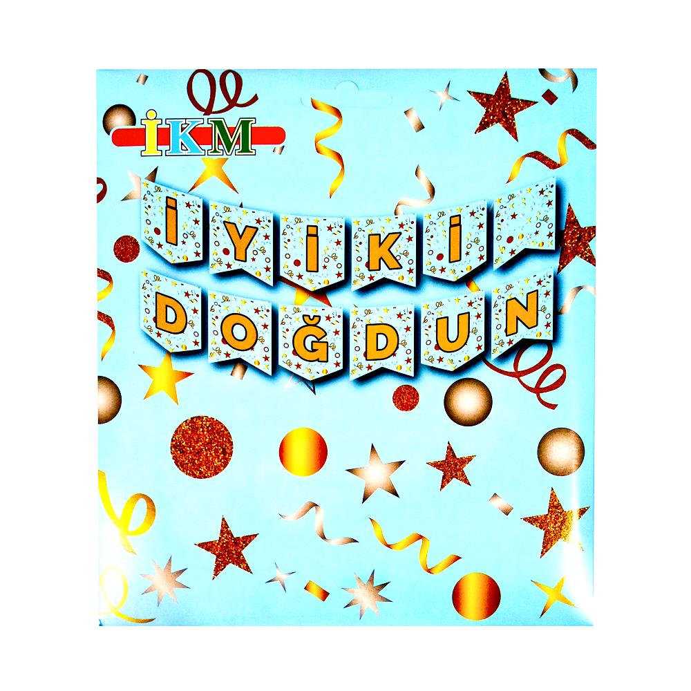 BÜYÜK BANNER İYİKİ DOĞDUN MAVİ UZAR YAZI