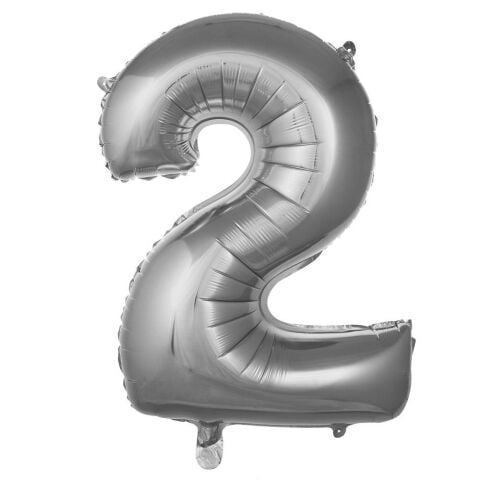 2- RAKAM 40 İNC GÜMÜŞ RENK BALON 100 CM
