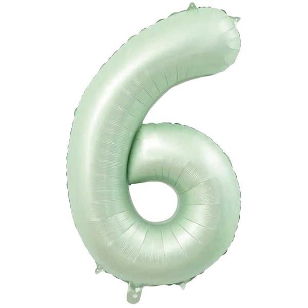 6- RAKAM 34 İNC RETRO YEŞİL RENK BALON 76 CM