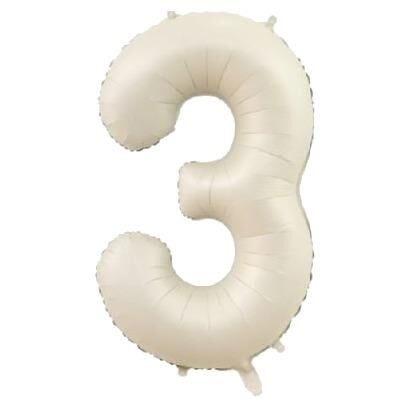 3- RAKAM 34 İNC KREM RENK BALON 76 CM