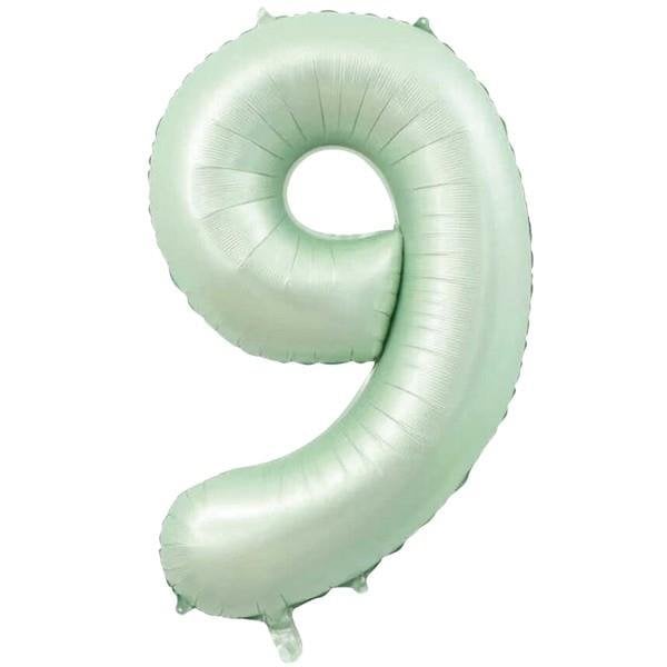 9- RAKAM 34 İNC RETRO YEŞİL RENK BALON 76 CM