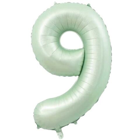 9- RAKAM 34 İNC RETRO YEŞİL RENK BALON 76 CM