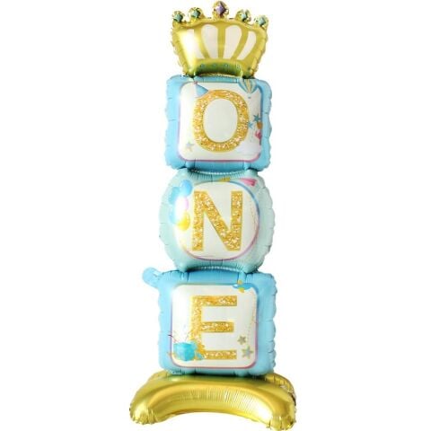 AYAKLI ONE MAVİ FOLYO BALON 34*108