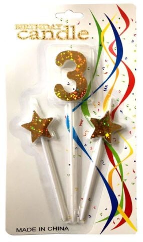 ÇUBUKLU YILDIZLI  3 RAKAM GOLD MUM PK:12