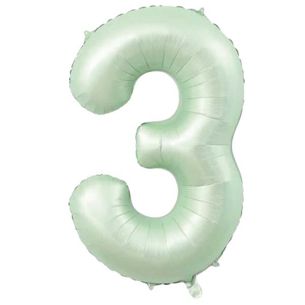 3- RAKAM 16 İNC RETRO YEŞİL RENK BALON 36 CM