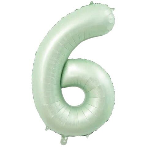 6- RAKAM 16 İNC RETRO YEŞİL RENK BALON 36 CM