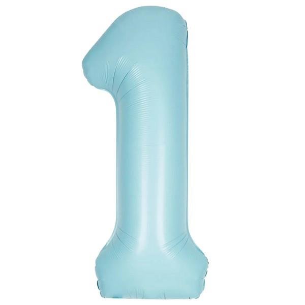 1- RAKAM 16 İNC RETRO MAVİ RENK BALON 36 CM