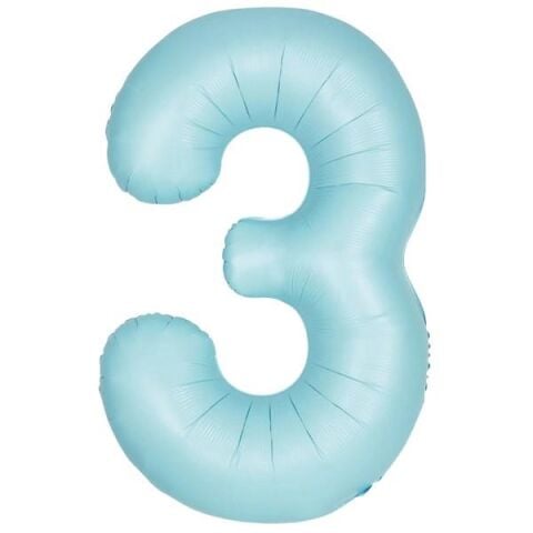 3- RAKAM 16 İNC RETRO MAVİ RENK BALON 36 CM