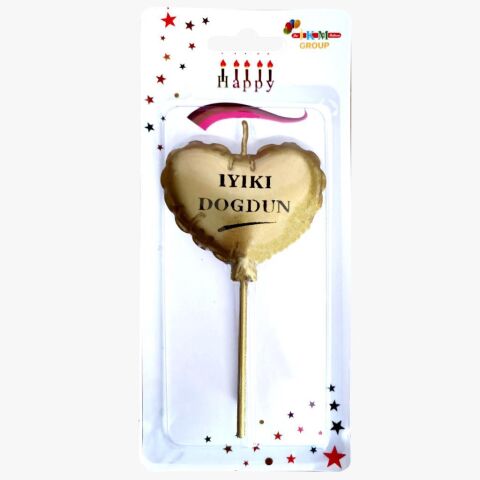 İYİKİ DOĞDUN KALP GOLD MUM PK:12 KL:480