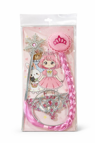 SAÇLI KARTANESİ PRENSESİ TAÇ ASA PEMBE