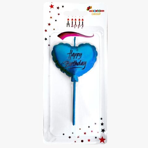 HAPPY BİRTHDAY KALP MAVİ MUM PK:12 KL:480