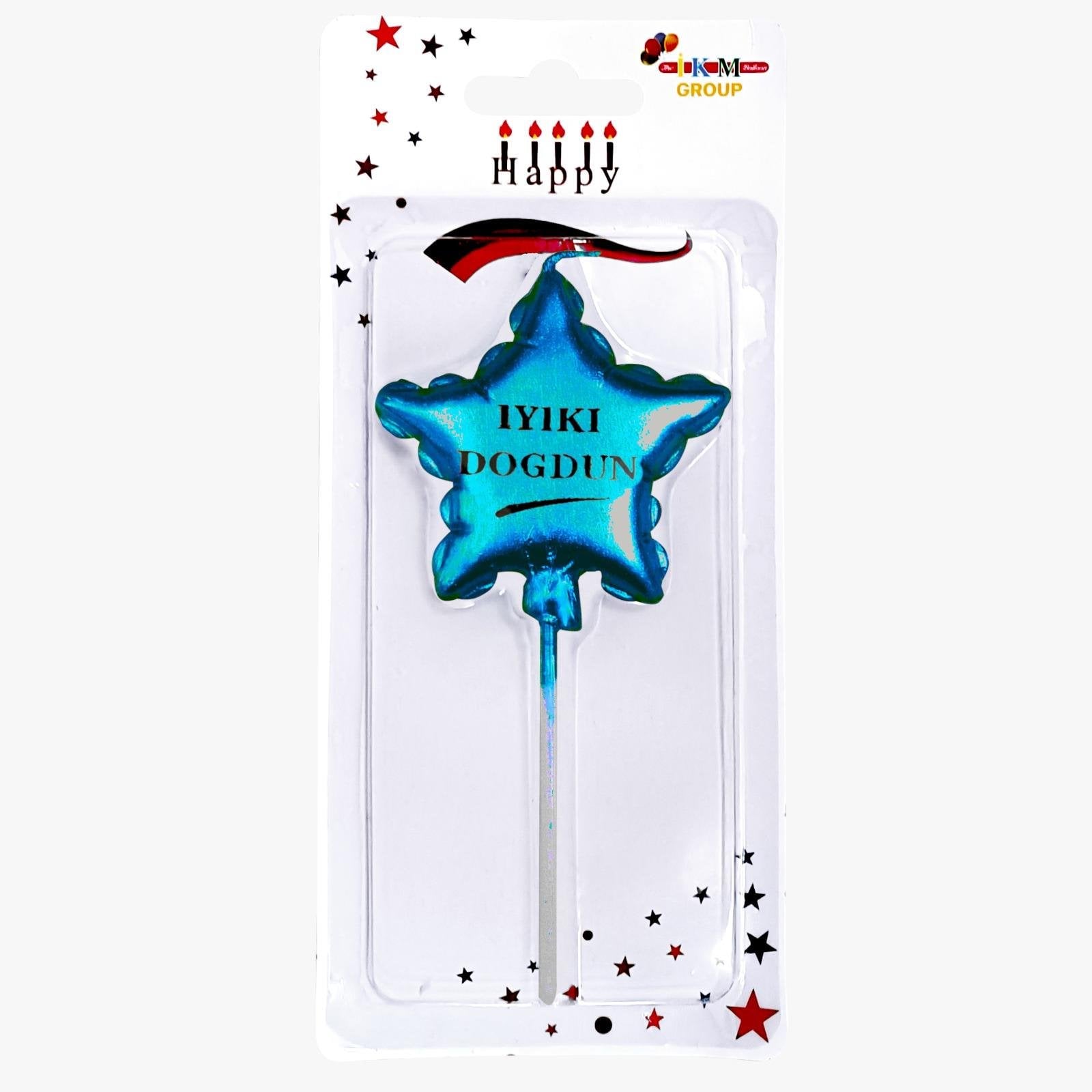İYİKİ DOĞDUN YILDIZ MAVİ MUM PK:12 KL:480