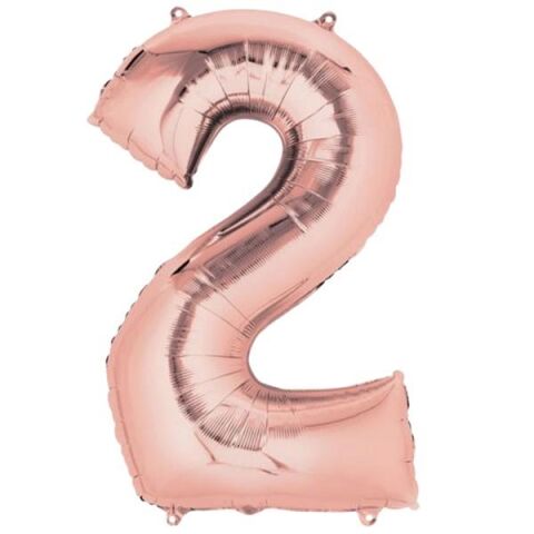 2- RAKAM 16 İNC ROSEGOLD RENK BALON 36 CM
