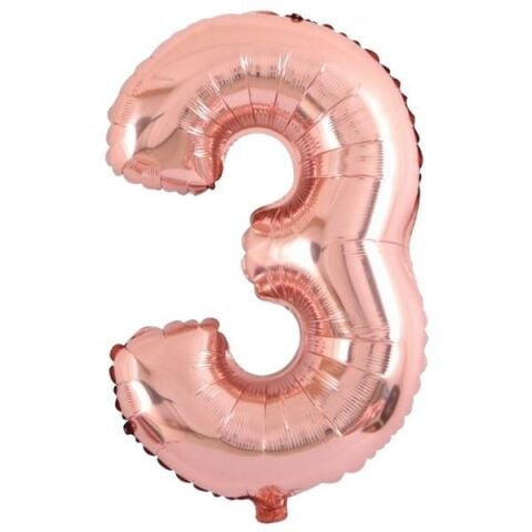 3- RAKAM 16 İNC ROSEGOLD RENK BALON 36 CM