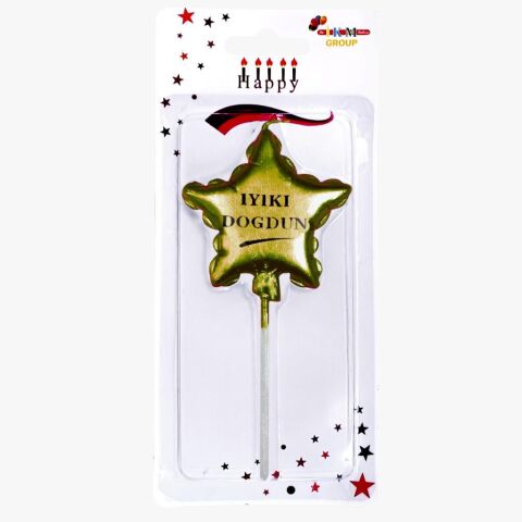 İYİKİ DOĞDUN YILDIZ GOLD MUM PK:12 KL:480