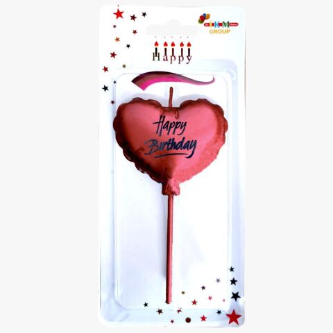 HAPPY BİRTHDAY KALP KIRMIZI MUM PK:12 KL:480