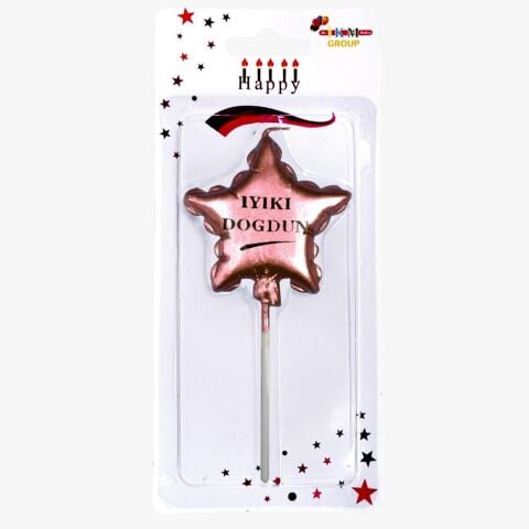 İYİKİ DOĞDUN YILDIZ ROSEGOLD MUM PK:12 KL:480
