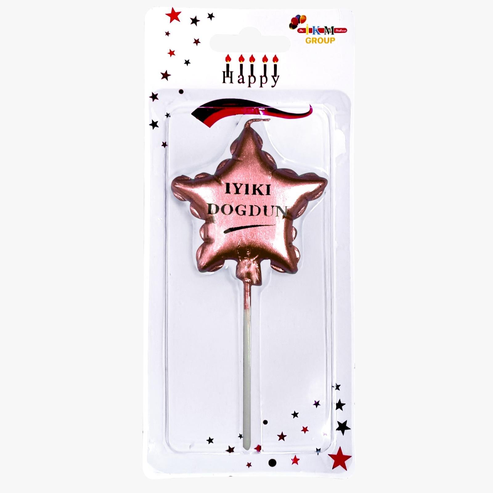 İYİKİ DOĞDUN YILDIZ ROSEGOLD MUM PK:12 KL:480