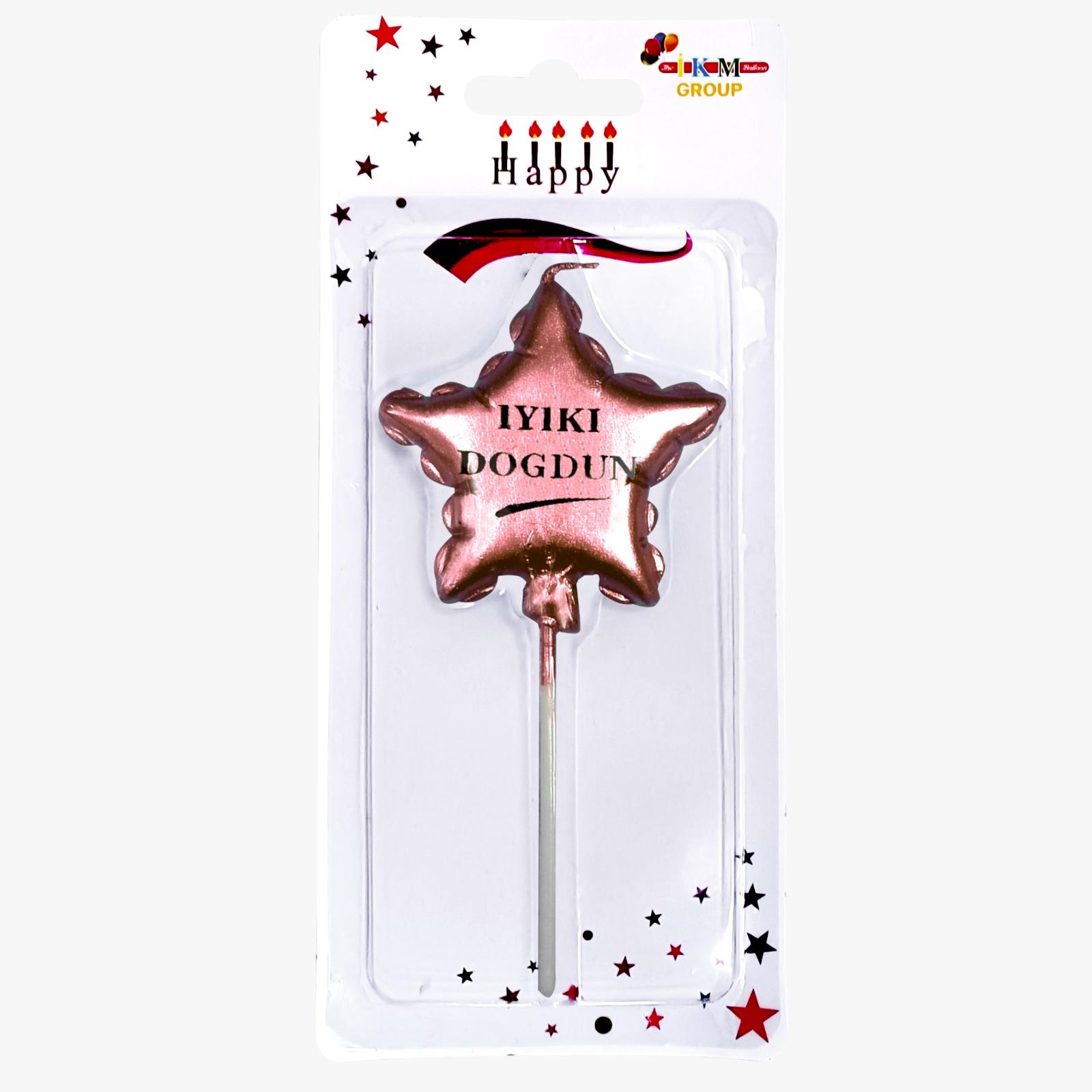 İYİKİ DOĞDUN YILDIZ ROSEGOLD MUM PK:12 KL:480
