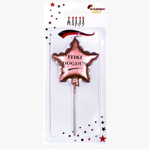İYİKİ DOĞDUN YILDIZ ROSEGOLD MUM PK:12 KL:480