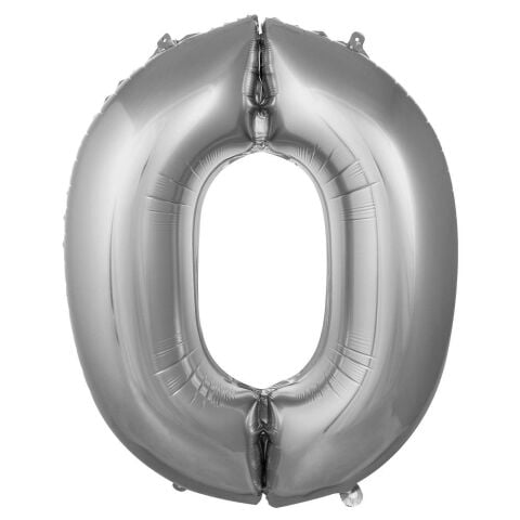 0- RAKAM 34 İNC GÜMÜŞ RENK BALON 76 CM