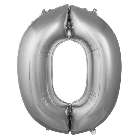 0- RAKAM 34 İNC GÜMÜŞ RENK BALON 76 CM