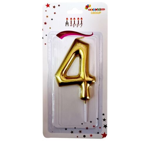 BÜYÜK BOY 4 RAKAM GOLD  MUM 13cm PK:24 KL:600