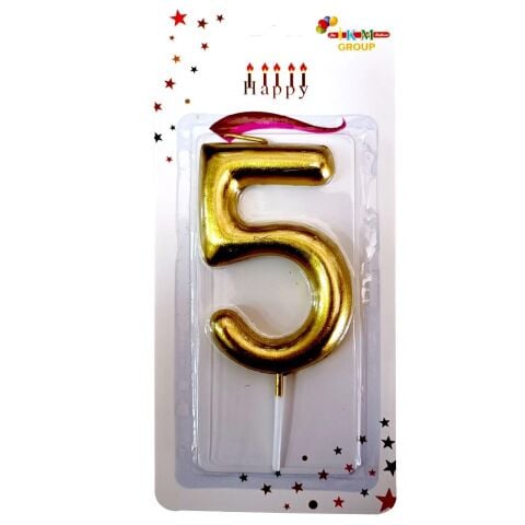 BÜYÜK BOY 5 RAKAM GOLD  MUM 13cm PK:24 KL:600