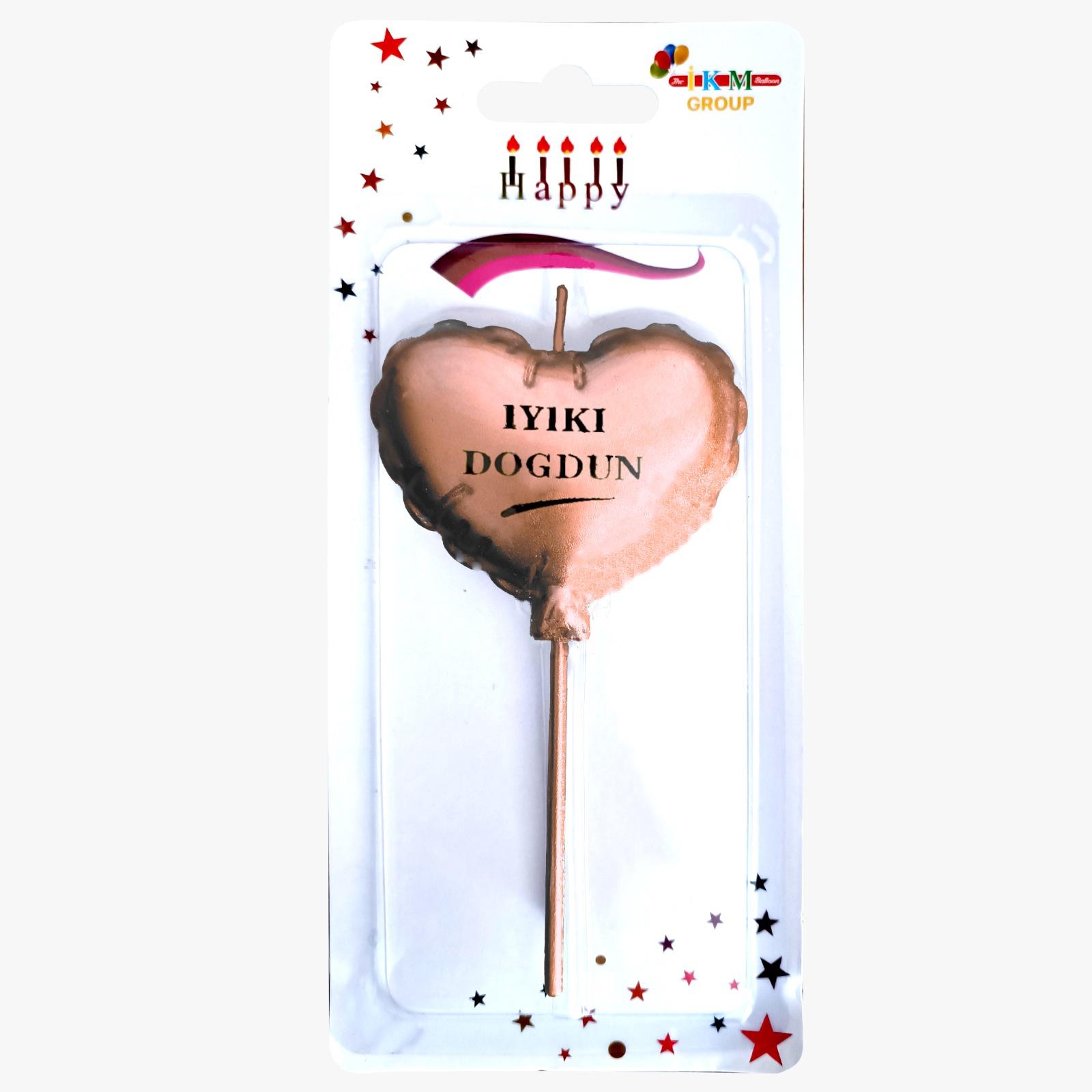 İYİKİ DOĞDUN KALP ROSEGOLD MUM PK:12 KL:480