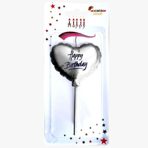 HAPPY BİRTHDAY KALP GÜMÜŞ MUM PK:12 KL:480